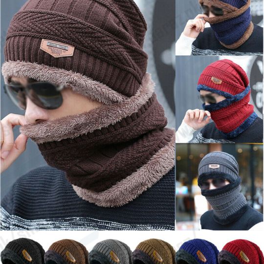 Beanie Wool cap with neck warmer (Unisex)