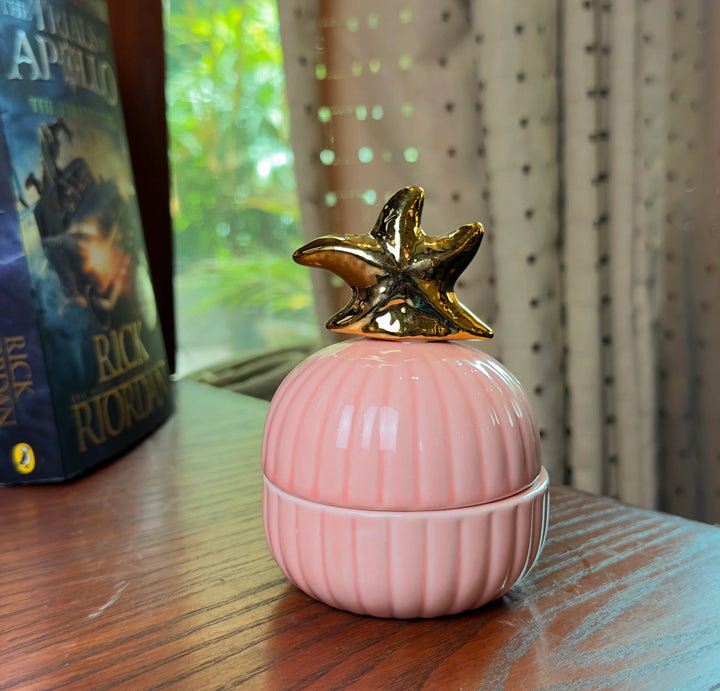 Pink Ceramic Candy Jar